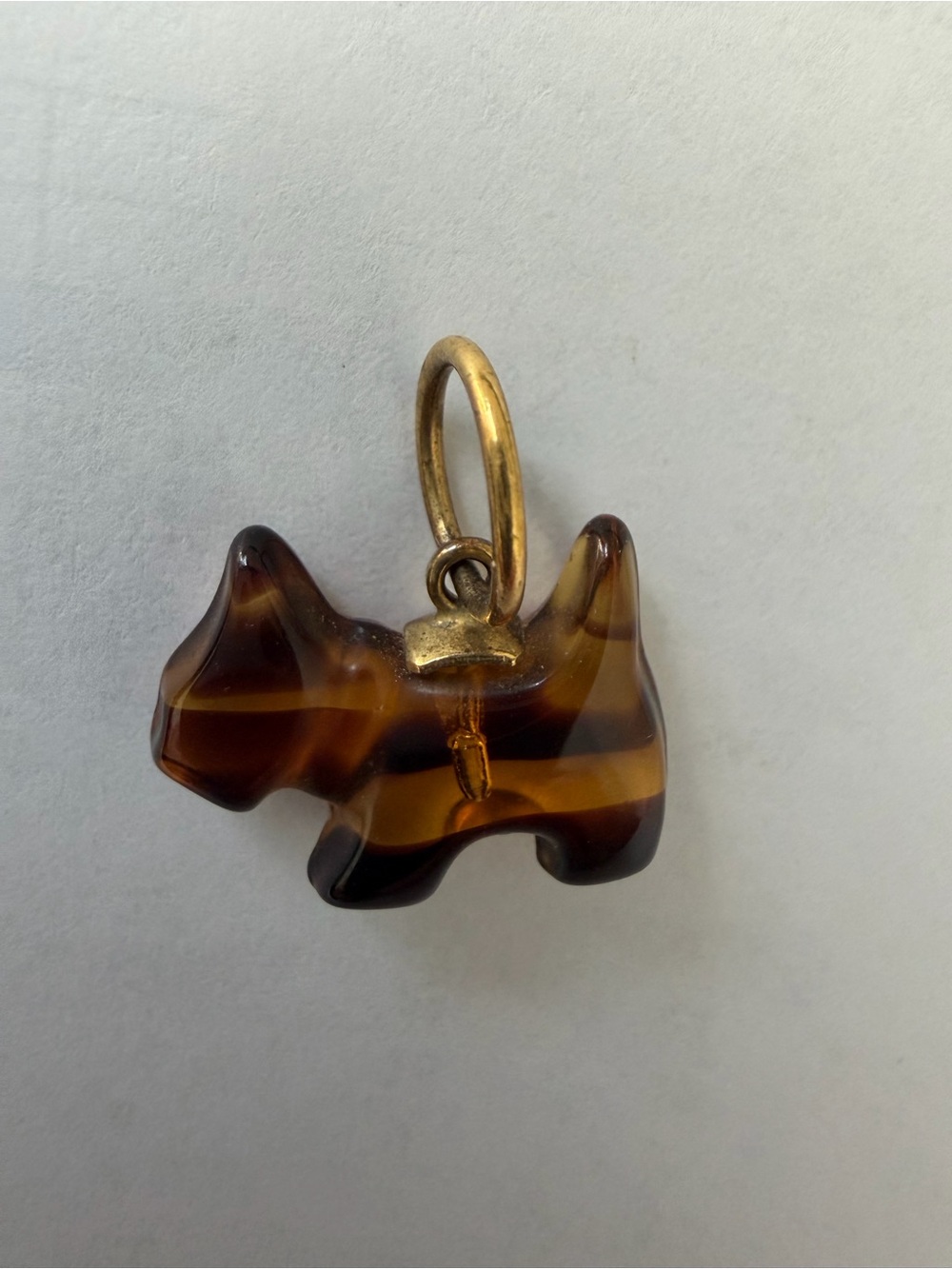 Tortoiseshell Dog Silhouette Pendant/Charm for necklace or bracelet in Brown
